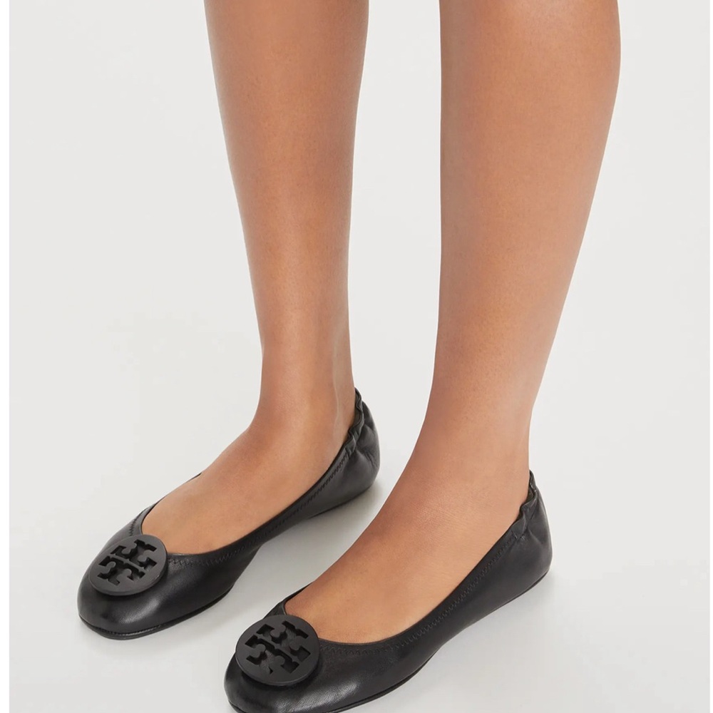 Tory Burch Black mini travel Leather Ballet Flats
